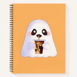 Spooky Ghost Met Iced Coffee Notitieboek