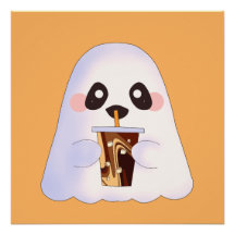Spooky Ghost Met Iced Coffee