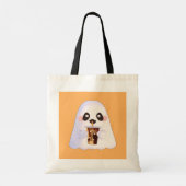 Spooky Ghost Met Iced Coffee Tote Bag (Achterkant)