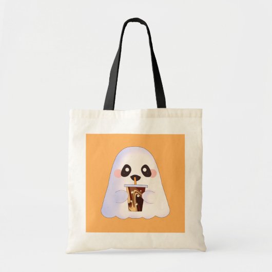Spooky Ghost Met Iced Coffee Tote Bag (Voorkant)