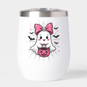 Spooky Ghost met Pink Bow borstkanker bewustzijn (Voorkant)