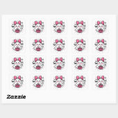 Spooky Ghost met Pink Bow borstkanker bewustzijn Vierkante Sticker (Vel)