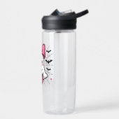 Spooky Ghost met Pink Bow borstkanker bewustzijn Waterfles (Links)