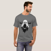 Spooky Ghost met vleermuizen T-shirt (Voorkant volledig)