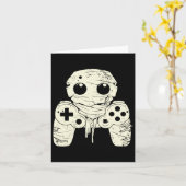 Spooky Ghost Mummy Gaming Controller Halloween Gam Kaart (Gele Bloem)