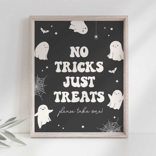 Spooky Ghost No Tricks behandelt alleen het Hallow Poster