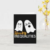 Spooky Ghost Ongelijkheden Grappige Halloween Wisk Kaart (Gele Bloem)