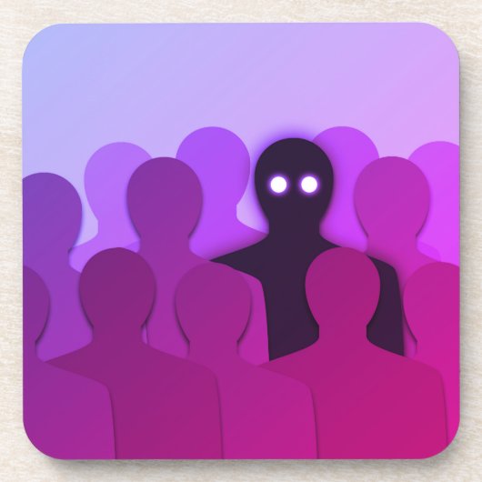Spooky Ghost Paarse Halloween Bier Onderzetter (Voorkant)