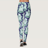 Spooky Ghost Paarse Halloween Broek voor Vrouwen Leggings (Achterkant)