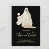 Spooky Ghost Party Halloween Uitnodiging (Voorkant / Achterkant)