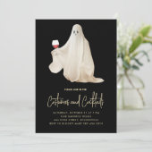 Spooky Ghost Party Halloween Uitnodiging (Staand voorkant)