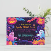 Spooky Ghost Party-uitnodiging Kaart (Staand voorkant)
