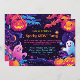 Spooky Ghost Party-uitnodiging Kaart