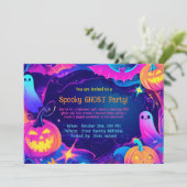 Spooky Ghost Party-uitnodiging Kaart (Staand voorkant)