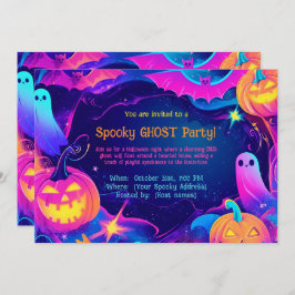 Spooky Ghost Party-uitnodiging Kaart