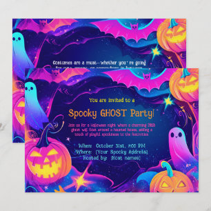 Spooky Ghost Party-uitnodiging Kaart