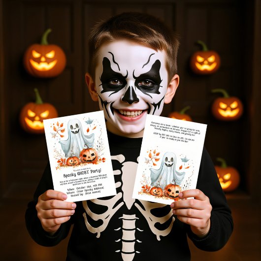 Spooky Ghost Party-uitnodiging Kaart