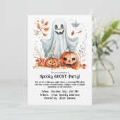 Spooky Ghost Party-uitnodiging Kaart (Staand voorkant)