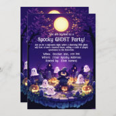 Spooky Ghost Party-uitnodiging Kaart (Voorkant / Achterkant)