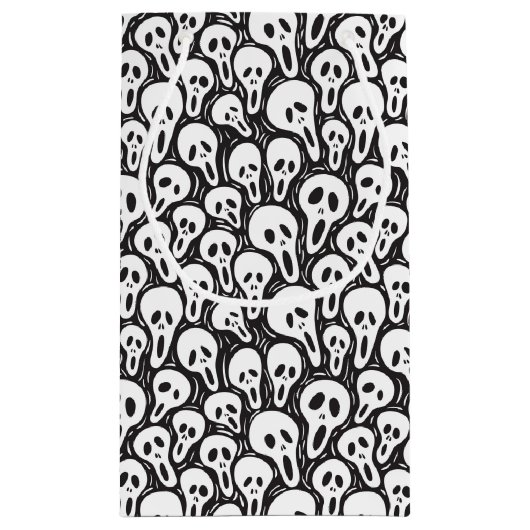 Spooky Ghost Pattern Klein Cadeauzakje (Achterkant)