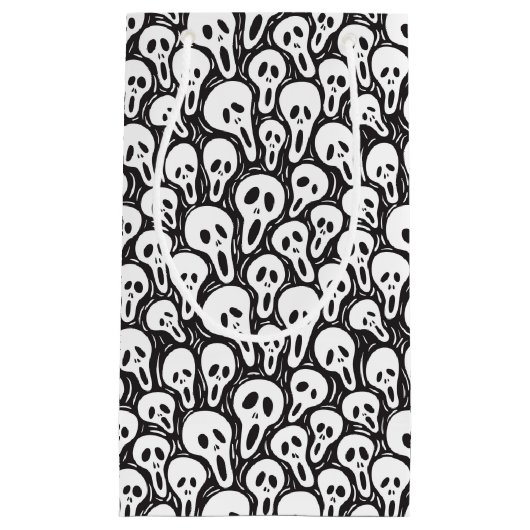 Spooky Ghost Pattern Klein Cadeauzakje (Voorkant)