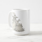 Spooky Ghost pot stirring Halloween Koffiemok (Voorkant links)