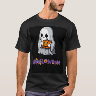 Spooky Ghost & Pumpkin Halloween Delight T-shirt