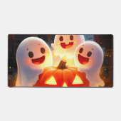 Spooky Ghost Pumpkin Party Glow Bureaumat (Voorkant)