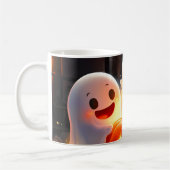 Spooky Ghost Pumpkin Party Glow Koffiemok (Links)