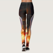 Spooky Ghost Pumpkin Party Glow Leggings (Achterkant)