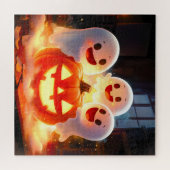 Spooky Ghost Pumpkin Party Glow Legpuzzel (Horizontaal)