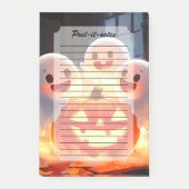 Spooky Ghost Pumpkin Party Glow Post-it® Notes (Voorkant)