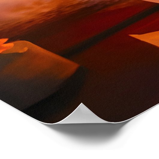 Spooky Ghost Pumpkin Party Glow Poster (Hoek)