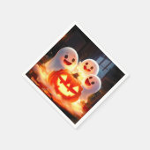 Spooky Ghost Pumpkin Party Glow Servet (Hoek)
