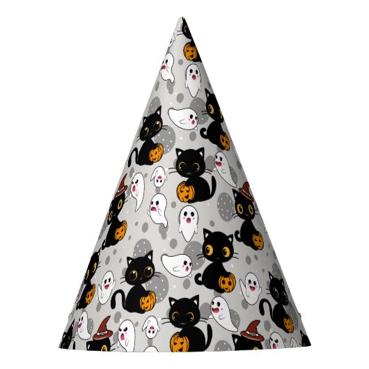 Spooky Ghost Pumpkin Paws Feesthoedjes (Voorkant)
