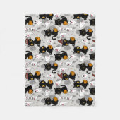 Spooky Ghost Pumpkin Paws Fleece Deken (Voorkant)