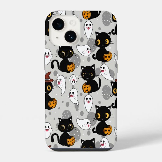 Spooky Ghost Pumpkin Paws iPhone Hoesje (Achterkant)