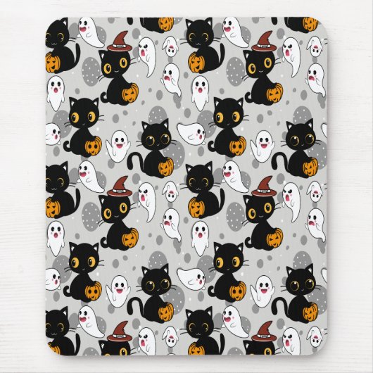 Spooky Ghost Pumpkin Paws Muismat (Voorkant)