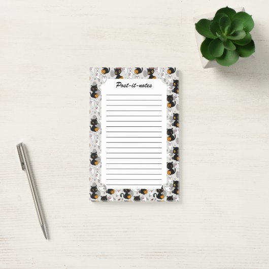 Spooky Ghost Pumpkin Paws Post-it® Notes (Kantoor)