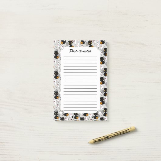 Spooky Ghost Pumpkin Paws Post-it® Notes (Op bureau)
