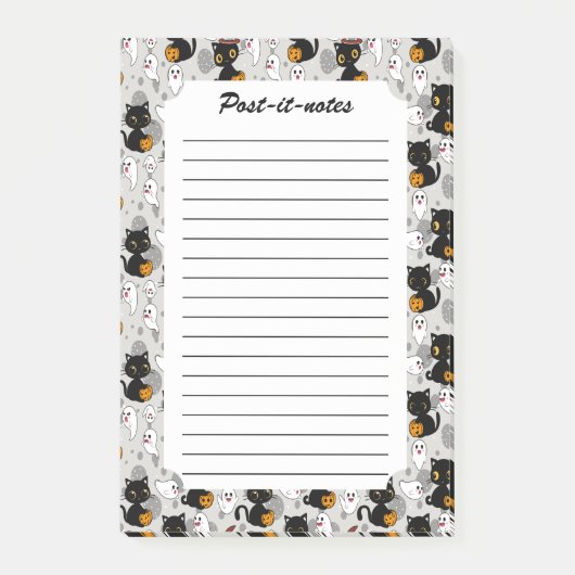 Spooky Ghost Pumpkin Paws Post-it® Notes (Voorkant)