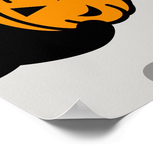 Spooky Ghost Pumpkin Paws Poster (Hoek)