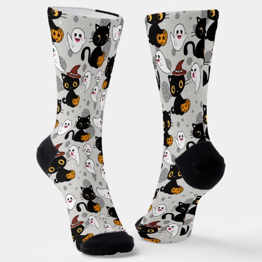 Spooky Ghost Pumpkin Paws Sokken (Gebogen)