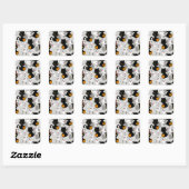 Spooky Ghost Pumpkin Paws Vierkante Sticker (Vel)