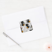 Spooky Ghost Pumpkin Paws Vierkante Sticker (Envelop)