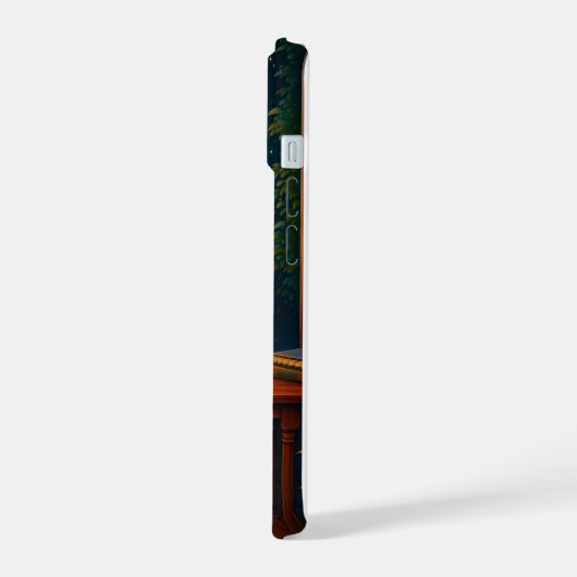 Spooky Ghost Reading onder Full Moon Hoesje iPhone 15 Case (Linkerkant)