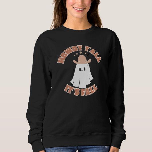 Spooky Ghost Retro Halloween Herfst Trui (Voorkant)