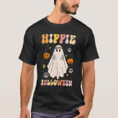 Spooky Ghost Retro Laten we gaan Ghouls Halloween T-shirt (Voorkant)