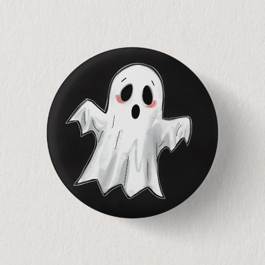Spooky Ghost Ronde Button 3,2 Cm (Voorkant)