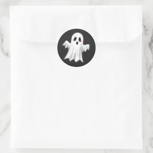 Spooky Ghost Ronde Sticker (Tas)